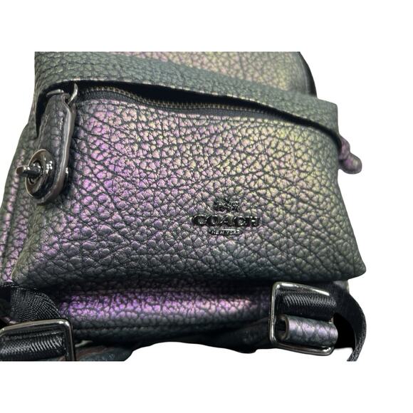 Coach Hologram Leather Mini Campus Backpack Oil Slick F37999 Color Shifting - Picture 12 of 16